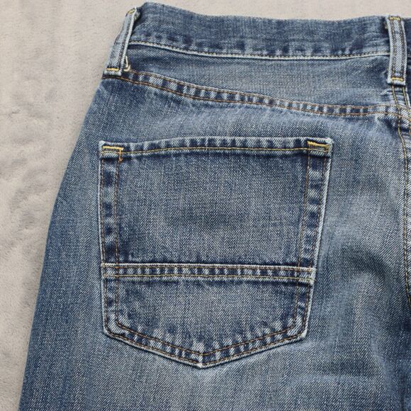 Nautica Jeans Mens 33 Blue Bootcut Mid Rise Cotton Pocket Button Zip Denim Pants - Picture 16 of 16